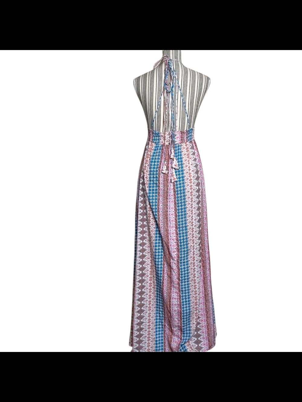 Lulus Womens Relaxin Multi Print Maxi Dress Boho Colorful Pink Blue Size XS - Picture 3 of 5